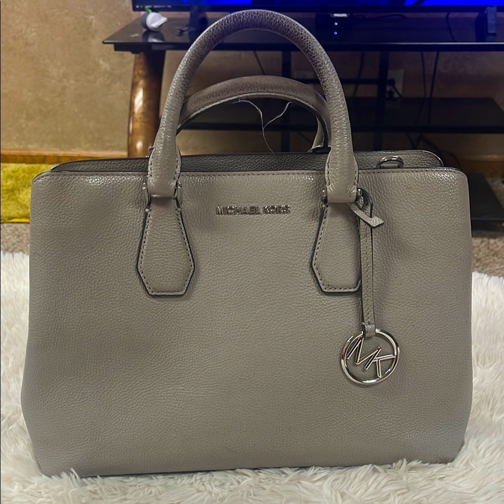 Michael Kors Gray Satchel Structured Leather Bag